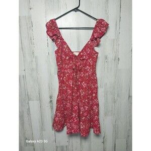 Band Of The Free Red Floral Mini Dress Size Small